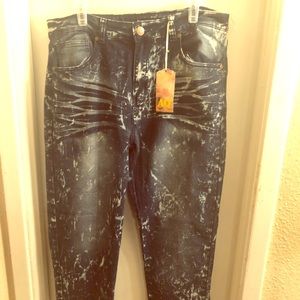 Blue acid wash jeans size 16